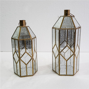 Set of 2 Popular Geometric Round Terrarium <strong>Brass</strong> Copper Frame Mercury Glass <strong>Candle</strong> <strong>Holder</strong> - Product Image 6