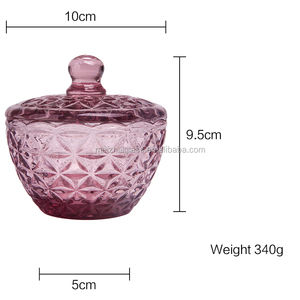 RCJ1002 retro <strong>big</strong> size Italy bubble sugar Pot, retro anaglyph glass <strong>jar</strong>, glass handmade pot - Product Image 6