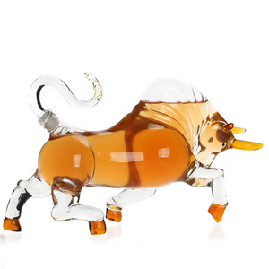 Carafe à liqueur Jia Teng 1000ml en forme de taureau carafe en verre pour alcool-Vodka, rhum, Bourbon, vin, whisky, <span class=keywords><strong>Tequila</strong></span> - Product Image 3