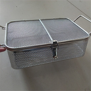 Laboratorio e Medicina 316L <span class=keywords><strong>316</strong></span> 304 In Acciaio Inox Tessuto Mesh Vassoio Cesto con Coperchio - Product Image 3