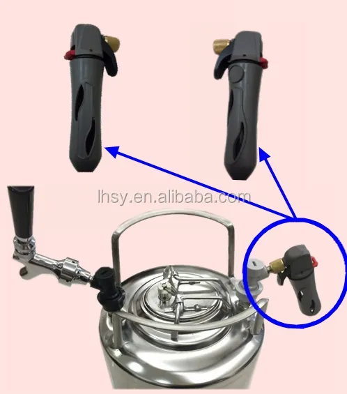 Carregador de co2 para barril de cerveja, brilho, carregador de barril co2, conexão de bloqueio de bola, equimpete