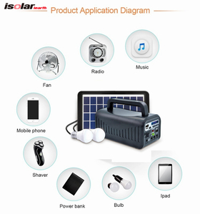 Sistema de iluminación solar pequeño para el hogar, lámpara de acampada con radio FM, luces solares para el hogar, gd8017 - Product Image 4