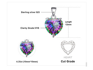 Collar con Colgante <span class=keywords><strong>de</strong></span> Corazón Cóncavo <span class=keywords><strong>de</strong></span> Cuarzo Místico al por Mayor 2018, Diseño Vintage, <span class=keywords><strong>Plata</strong></span> <span class=keywords><strong>de</strong></span> Ley 925 <span class=keywords><strong>de</strong></span> Jewelry Palace - Product Image 2