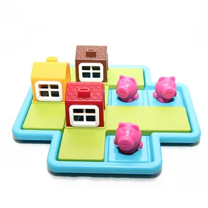 खुफिया खिलौने 3-6 उम्र डी पहेली बोर्ड खेल वुल्फ और तीन छोटे सूअर