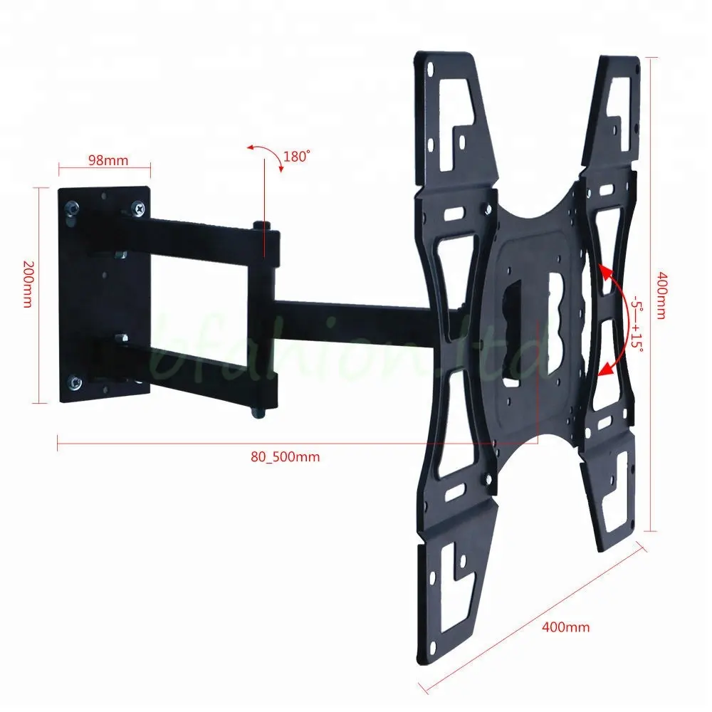 Kantelen TV Muurbeugel Low Profile voor Meest 26-55 Inch LED, LCD, OLED Flat Screen Tv 'S met VESA tot 66lbs 400x400m