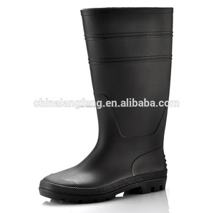 Negro industriales <span class=keywords><strong>de</strong></span> pvc <span class=keywords><strong>rodilla</strong></span> botas goma <span class=keywords><strong>de</strong></span> mascar w-6036b - Product Image 4