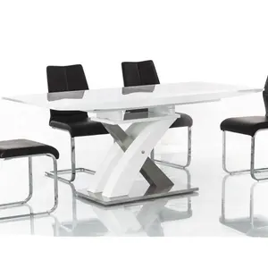 Butterfly extension high gloss MDF Italian modern dining tables dining room sets