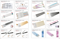 Privé Étiquette Plat Rond Forme #7 Poignée Acrylique Manucure Outil Stylo Nail Art Brosse Cristal Poly UV Gel Peinture Brosse