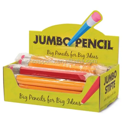 Hot sales jumbo pencil for promotional big size pencil with custom logo printing for super market