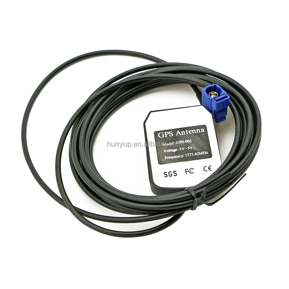 Antena gps ativa do carro gps, antena com conector azul da cor fêmea falsa com cabo rg141 3m