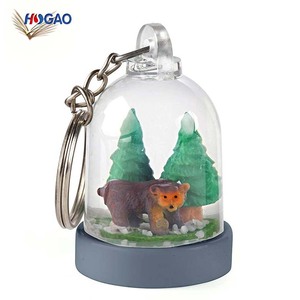 <span class=keywords><strong>Mini</strong></span> <span class=keywords><strong>globe</strong></span> de neige avec animal, pour sac à dos, porte-monnaie ou porte-clés, idée cadeau, amusant, OEM, vente en gros - Product Image 3