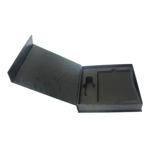 हार्ड गत्ता बॉक्स सीडी ब्लैक गोल्ड कस्टम लोगो के लिए ईवा और आवेषण के साथ शिपिंग बक्से चुंबक पुस्तक कार्ड खेल