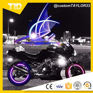 <span class=keywords><strong>Bande</strong></span> réfléchissante de haute visibilité de qualité ingénierie, couleur violette, pour jantes de vélo et de <span class=keywords><strong>moto</strong></span> de toutes tailles - Product Image 2