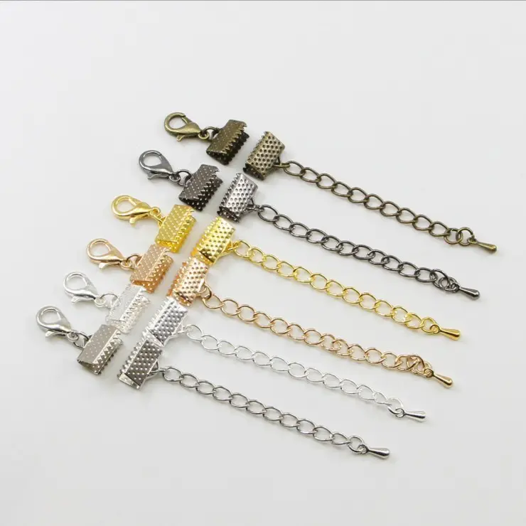 DIY handmade accessories lobster clasp extension tail chain small water drop rope clip shiny jewelry link connectors