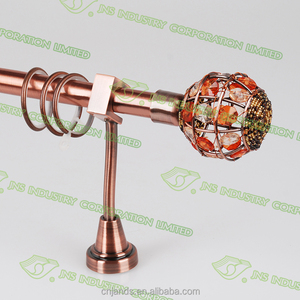Batang tirai besi tempa diameter 19mm dan aksesorisnya, ujung tirai logam dan tiang tirai baja bundar - Product Image 4