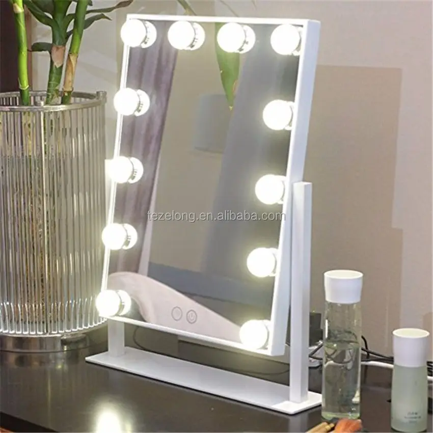 2017 newest hollywood lighted makeup mirror with led lights bulb mirror for beauty