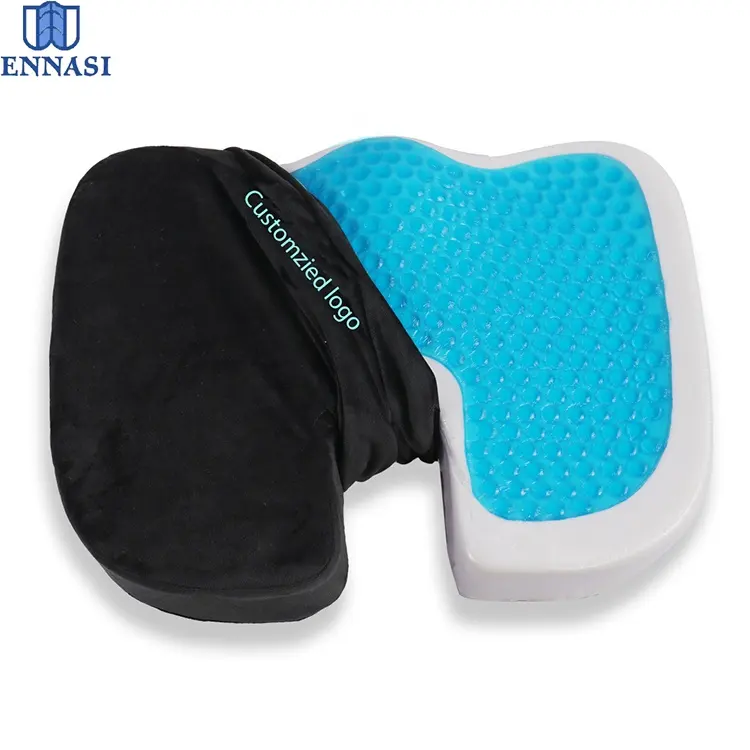 Coccyx Chỉnh Hình Gel Tăng Cường Memory Foam Mát Gel Seat Cushion