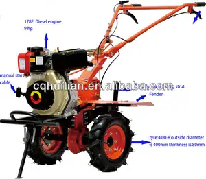 Motocultor rotativo multifunción HT-105, motor diésel 6HP 178F, 2013