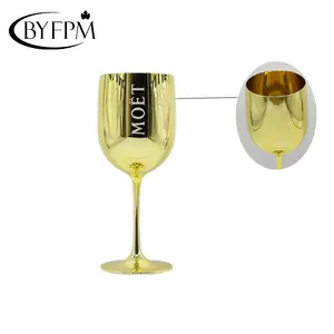 Or Placage Flûtes à Champagne En Plastique Verre de Vin pour Moet Chandon Champagne Échantillon Gratuit Disponible