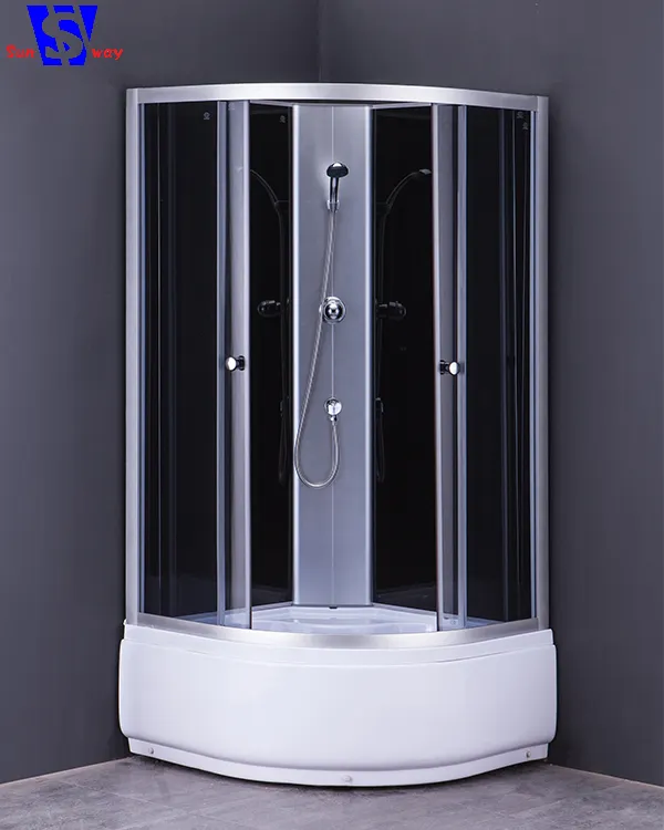 EN14527 einfache custome design grau gehärtetem glas wc duschkabine 90x90