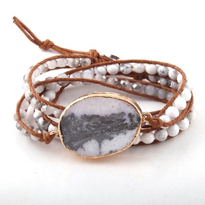 <span class=keywords><strong>Bracciale</strong></span> da <span class=keywords><strong>Donna</strong></span> alla Moda Fatto a Mano con Perle di Pietra Naturale e Vetro, <span class=keywords><strong>Bracciale</strong></span> Avvolgente in <span class=keywords><strong>Pelle</strong></span> a 3 Fili per Uomo, Dropshipping - Product Image 5