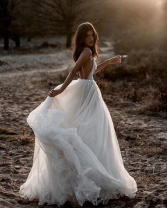 <span class=keywords><strong>Vestido</strong></span> <span class=keywords><strong>de</strong></span> <span class=keywords><strong>novia</strong></span> bohemio con espalda abierta <span class=keywords><strong>de</strong></span> <span class=keywords><strong>playa</strong></span> informal barato con correa - Product Image 2