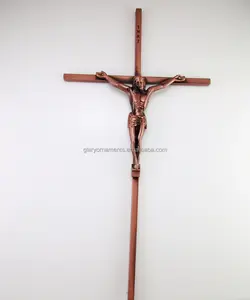 10 Inch Red Copper Plated Big Wall Cross Saint Benedict Crucifix