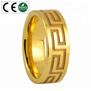 8 MILLIMETRI Greco Chiave Anello di Carburo di Tungsteno Anello di Nozze D'oro - Product Image 6