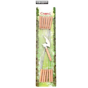 Brochettes en acier inoxydable de qualité alimentaire pour barbecue avec couteau de <span class=keywords><strong>boucher</strong></span>, 12 pièces - Product Image 1