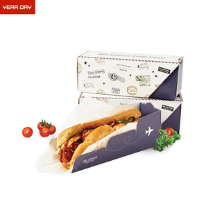 Wholesale Custom Logo Hotdog Box Hot Dogs Food Paper Packaging Sandwich box