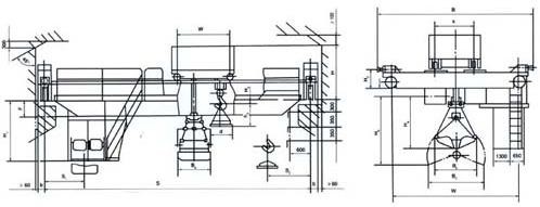 10T A6 Double Girder Overhead Bridge Crane 22m With Grab Magnet