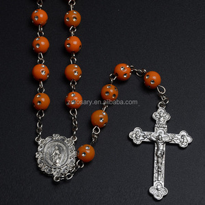 Cuentas de diamantes de imitación <span class=keywords><strong>para</strong></span> iglesia, cuentas de plástico <span class=keywords><strong>para</strong></span> regalo religioso, collar religioso de rosarios - Product Image 2