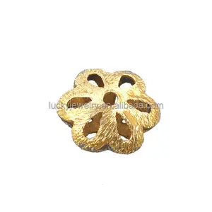 2017 fashion jewelry brushed 18k gold plated brass metal jewellery making beads for jewelry making