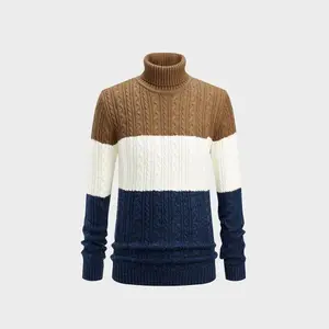 Pabrik Yang Membuat Wol Blok Warna Pria Turtle Neck