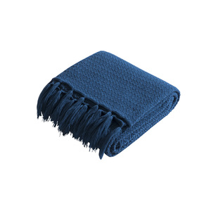 Custom Logo Hot Sale 100% Acrylic Hotel Bed Runner Sofa <strong>Throw</strong> Blankets Travel Blanket <strong>Cable</strong> <strong>Knit</strong> Knitted Blanket - Product Image 5