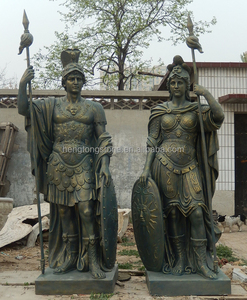 Estatua de guerrero de fibra de vidrio, Color bronce, tamaño real - Product Image 2