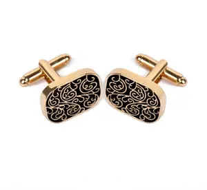 High quality custom gold metal men cufflinks manufacturer stock wholesale