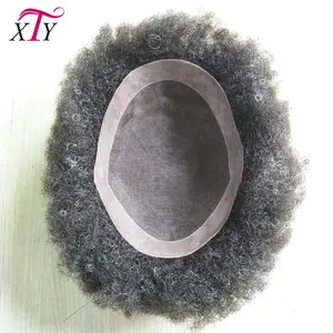 Qingdao indische remy häutchen ausgerichtet haar lockige afro spitze toupet für schwarze männer