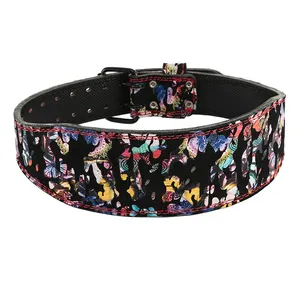 High Quality Made Colourful Cowhide + Metal Buckle Gym Weightlifting Belt