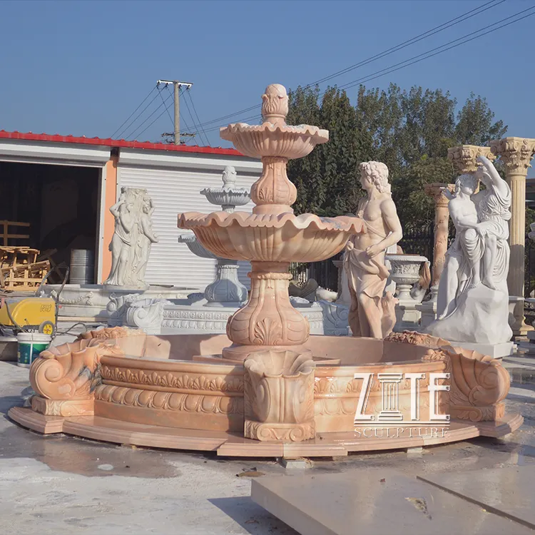 Özel açık büyük taş mermer su çeşmeleri heykeli satılık