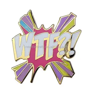 Custom soft enamel wtf design magnetic years of service pins