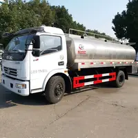 5-10m3 छोटे दूध परिवहन टैंक ट्रक के साथ 304 स्टेनलेस स्टील टैंकर
