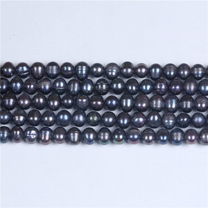 6-7mm de color teñido negro frehswater de perlas al por mayor - Product Image 2