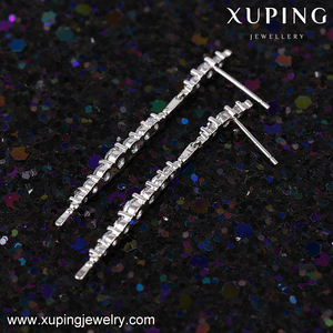 93178 Xuping Haute qualité rhodium boucles d'oreille ravissante avec pierres précieuses pour femmes - Product Image 3