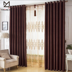 Cortinas y cenefas modernas de lino de imitación de <span class=keywords><strong>colores</strong></span> sólidos, tratamientos opacos para ventanas de dormitorio y sala de estar - Product Image 1