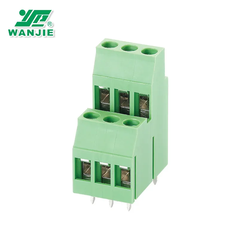 더블 레벨 Wanjie 5.0mm 5.08mm 피치 스크류 터미널 블록 커넥터 WJ130T2-5.0/5.08 WJ130T2A-5.0/5.08