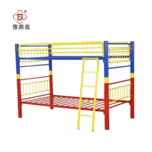 colorful children bed furniture school used strong bed frame safety metal bunk bed