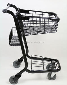 Moq 50 Pcs 45L Supermarkt Enkele Mand Kleine Winkelwagentjes, Een Layer Winkelwagen Voor Supermarkten - Product Image 2