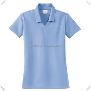 Women's high quality microfiber performance quick dry fit office uniform fashion design V neck pique polo shirt