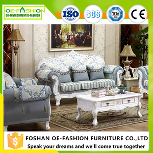Luxus Europäischen Floral Stoff Sofa, holz geschnitzt sofa set möbel - Product Image 4